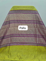 Mango Yellow Plain Khadhi Pure Pattu Saree pallu