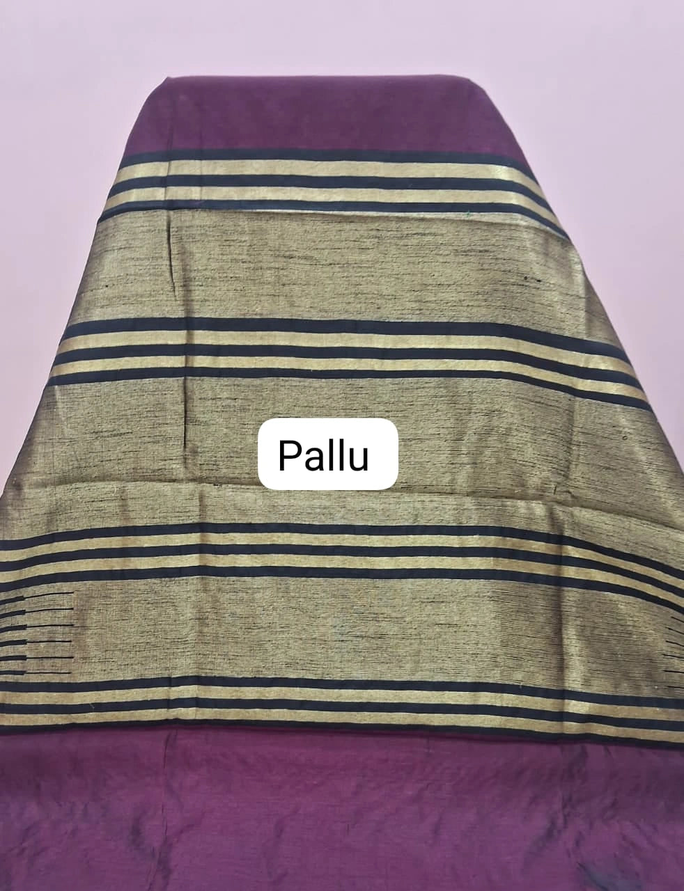Dark Maroon Plain Khadhi Pure Pattu Saree Pallu