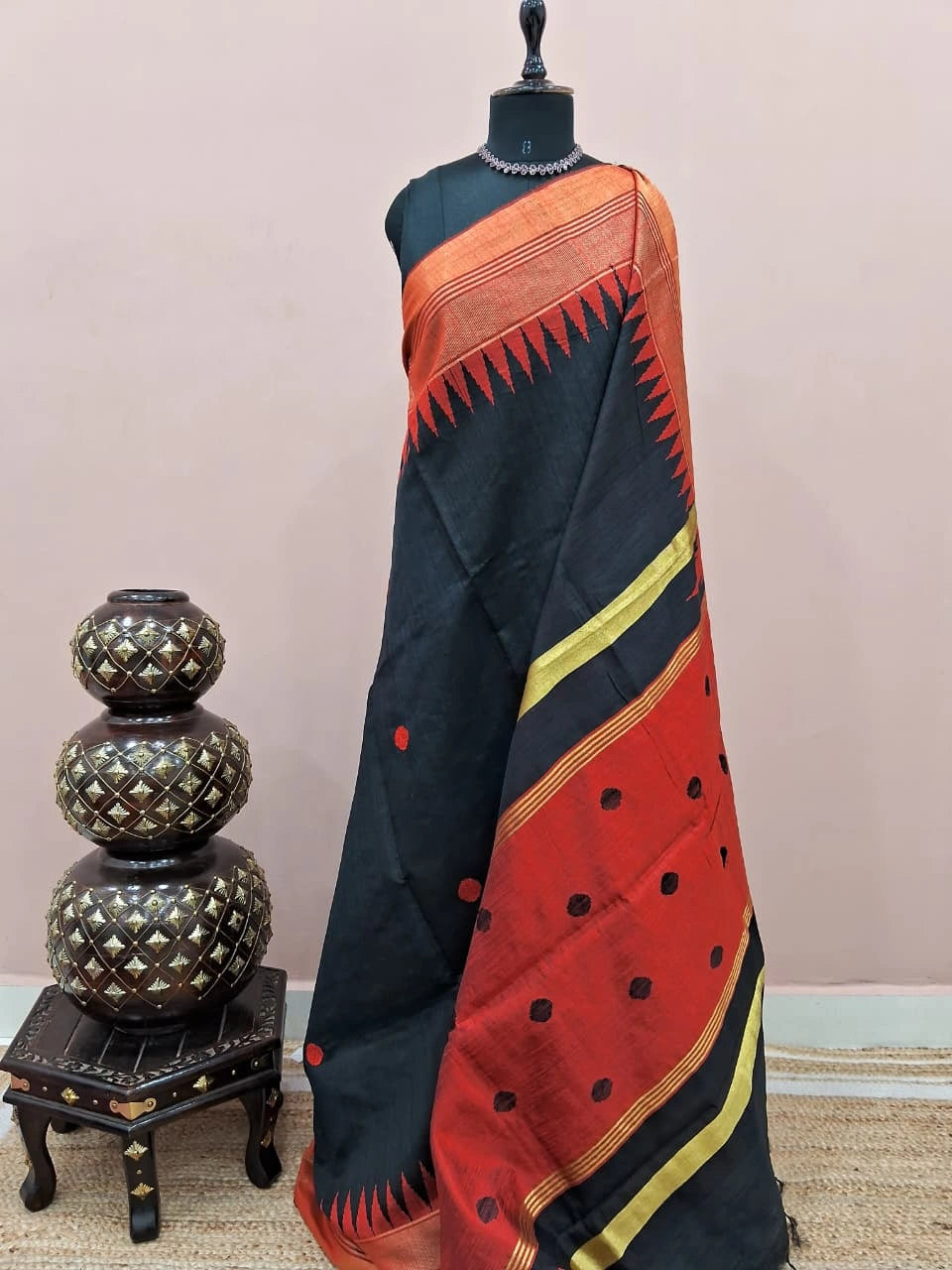 Black Khadhi Pure Pattu Saree