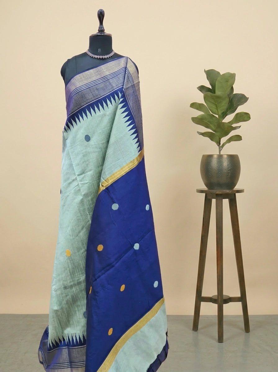 Mint Blue Khadhi Pure Pattu Saree 