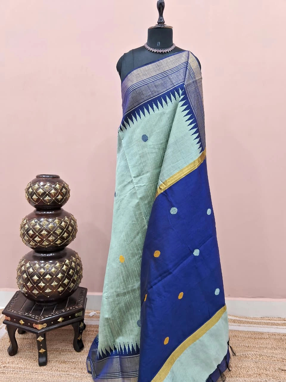 Mint Blue Khadhi Pure Pattu Saree 