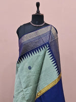 Mint Blue Khadhi Pure Pattu Saree  1