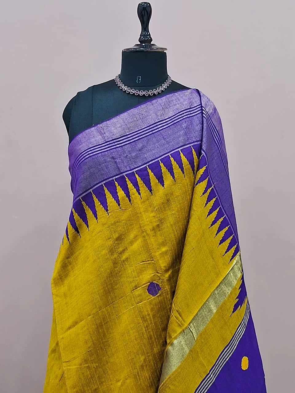 Mustard Yellow Khadhi Pure Pattu Saree 1