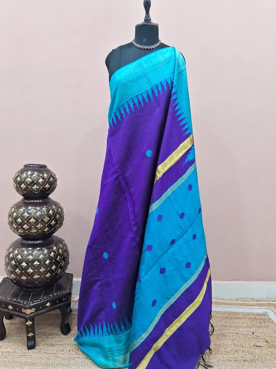 Blue Khadhi Pure Pattu Saree 
