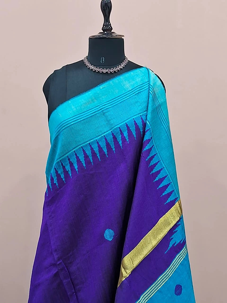Blue Khadhi Pure Pattu Saree  1