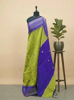 Bright Green Khadhi Pure Pattu Saree