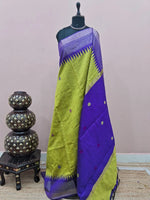Bright Green Khadhi Pure Pattu Saree