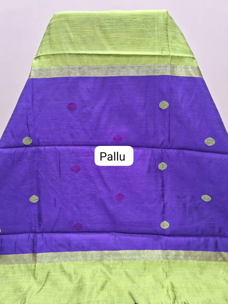 Bright Green Khadhi Pure Pattu Saree pallu