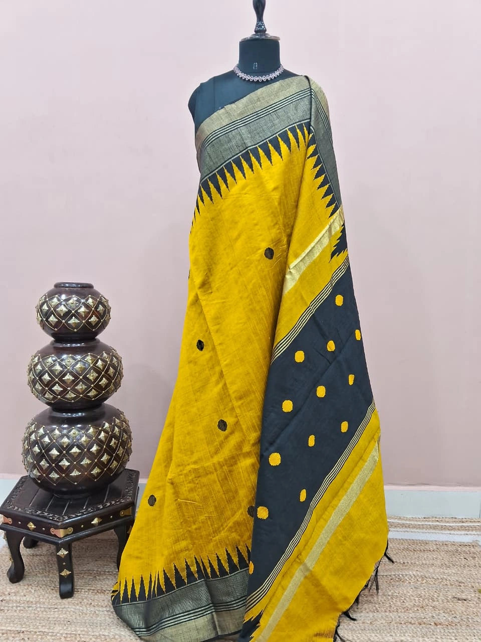 Mango Yellow Khadhi Pure Pattu Saree 