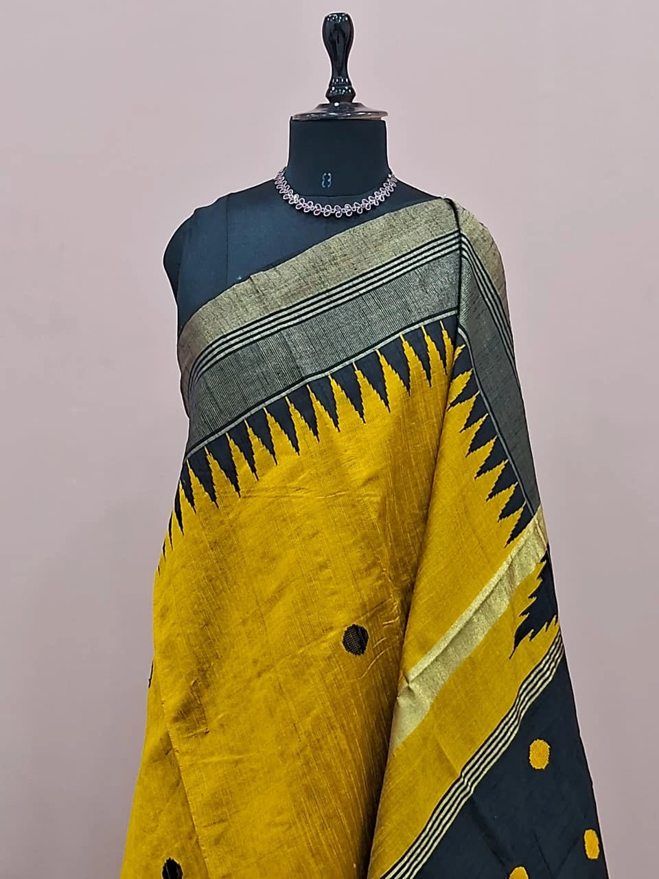 Mango Yellow Khadhi Pure Pattu Saree  1