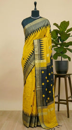 Mango Yellow Khadhi Pure Pattu Saree 