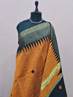 Dark Orange Khadhi Pure Pattu Saree 1