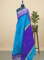 Caribbean Blue Khadhi Pure Pattu Saree