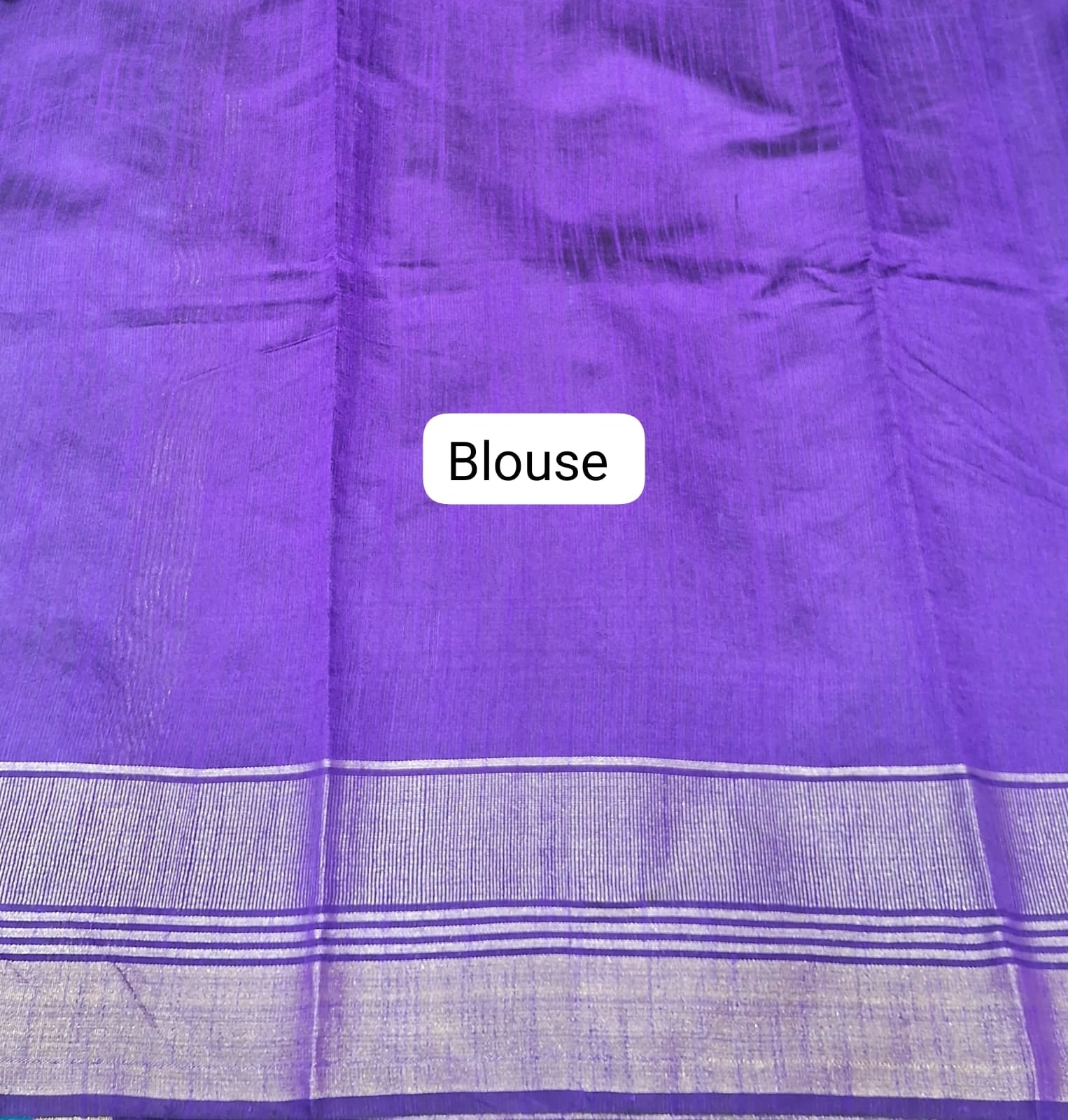Caribbean Blue Khadhi Pure Pattu Saree Blouse
