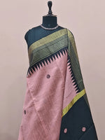 Flamingo Pink Khadhi Pure Pattu Saree 1