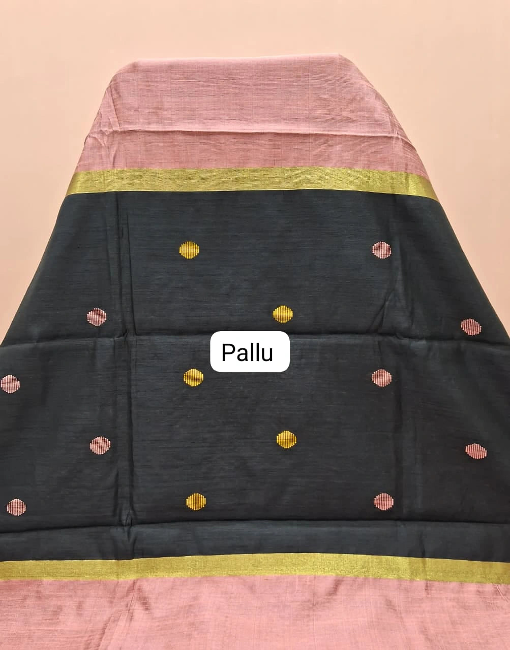 Flamingo Pink Khadhi Pure Pattu Saree pallu