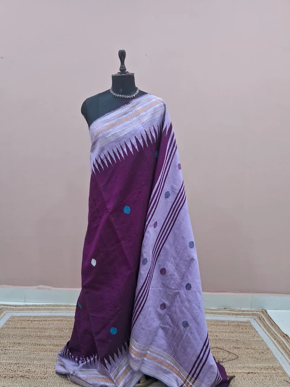Dark Wine Khadhi Pure Pattu Saree 