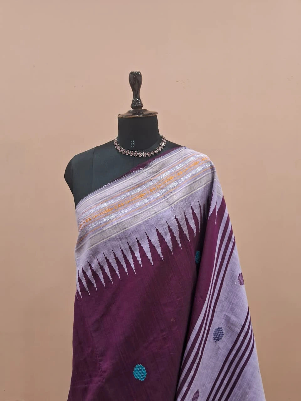 Dark Wine Khadhi Pure Pattu Saree 1
