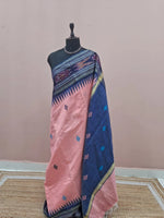 Peach Khadhi Pure Pattu Saree 