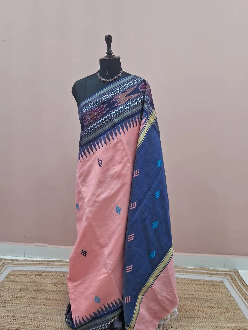 Peach Khadhi Pure Pattu Saree 