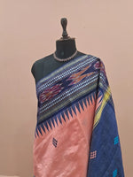 Peach Khadhi Pure Pattu Saree 1