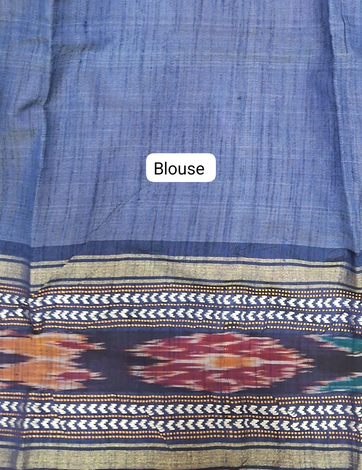 Peach Khadhi Pure Pattu Saree Blouse