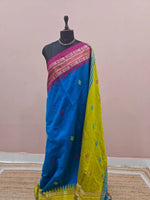 Caribbean Blue Khadhi Pure Pattu Saree