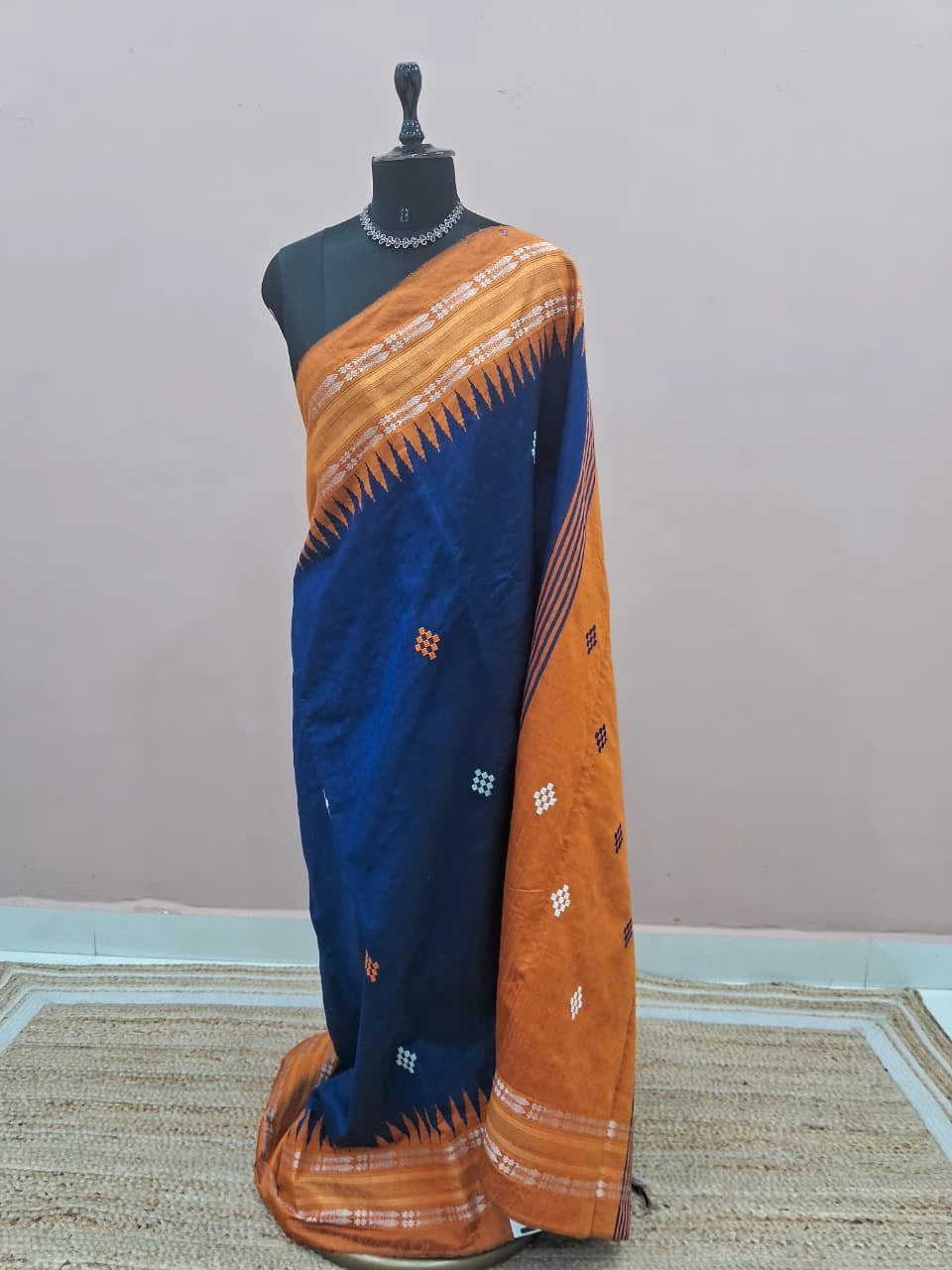 Navy Blue Khadhi Pure Pattu Saree