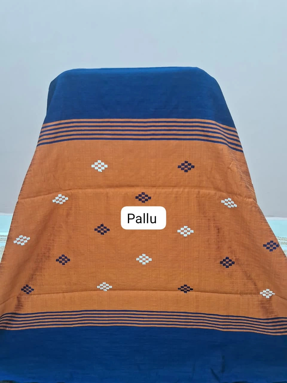 Navy Blue Khadhi Pure Pattu Saree Pallu