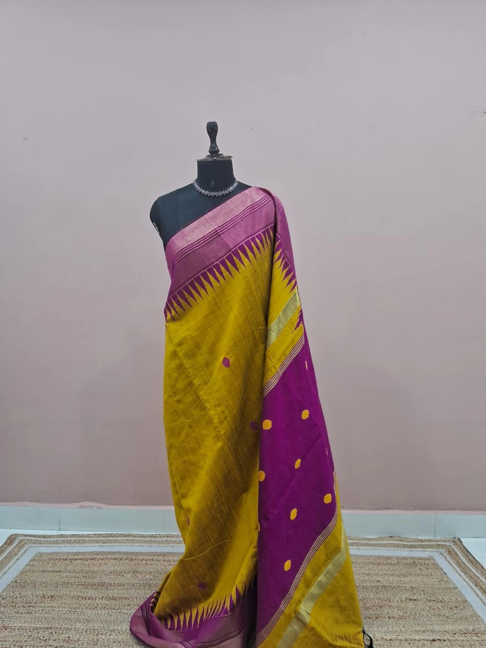 Mustard Yellow Khadhi Pure Pattu Saree