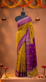 Mustard Yellow Khadhi Pure Pattu Saree