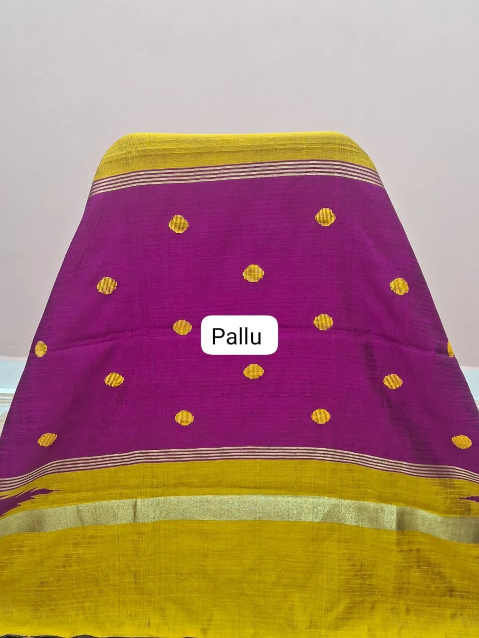 Mustard Yellow Khadhi Pure Pattu Saree Pallu