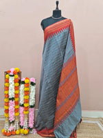 Grey Khadhi Pure Pattu Saree
