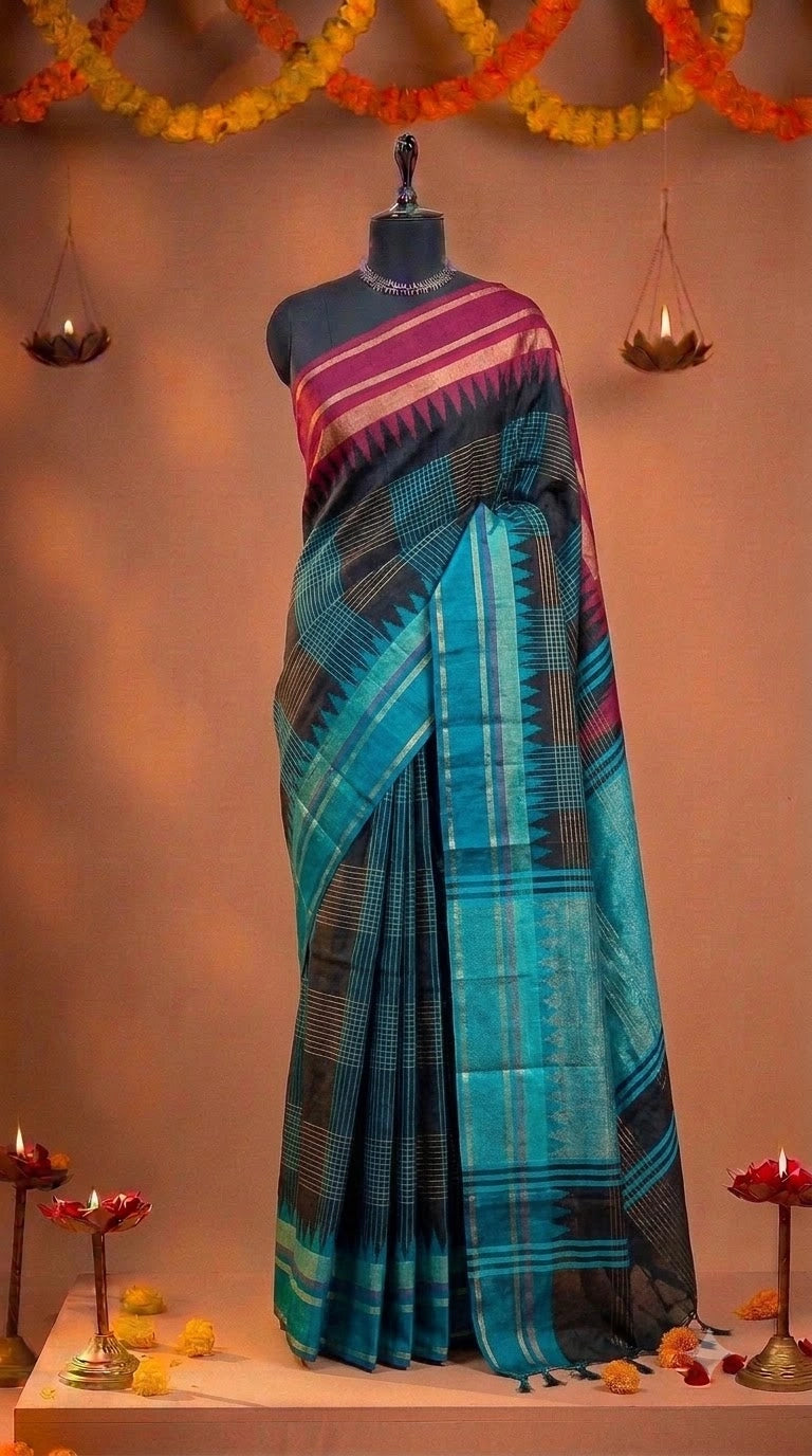 Black Khadhi Pure Pattu Saree