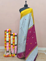 Metal Grey Khadhi Pure Pattu Saree
