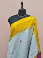 Metal Grey Khadhi Pure Pattu Saree 1