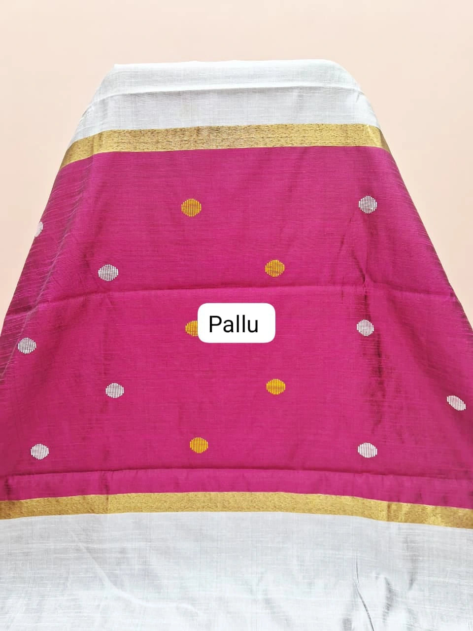 Metal Grey Khadhi Pure Pattu Saree Pallu