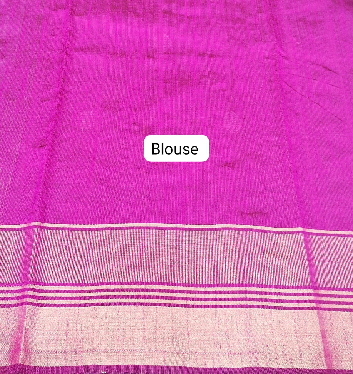 Metal Grey Khadhi Pure Pattu Saree Blouse