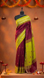 Brick Red Khadhi Pure Pattu Saree 