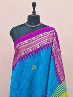 Caribbean Blue Khadhi Pure Pattu Saree 1