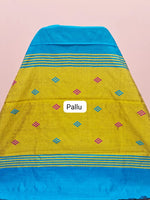 Caribbean Blue Khadhi Pure Pattu Saree Pallu