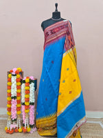 Dark Caribbean Blue Khadhi Pure Pattu Saree
