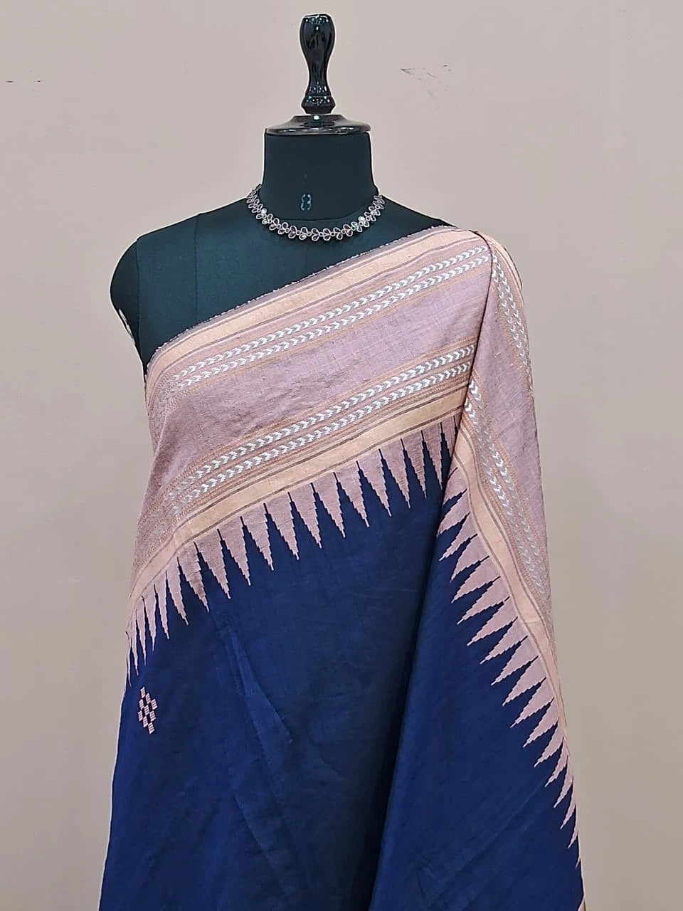 Navy Blue Khadhi Pure Pattu Saree