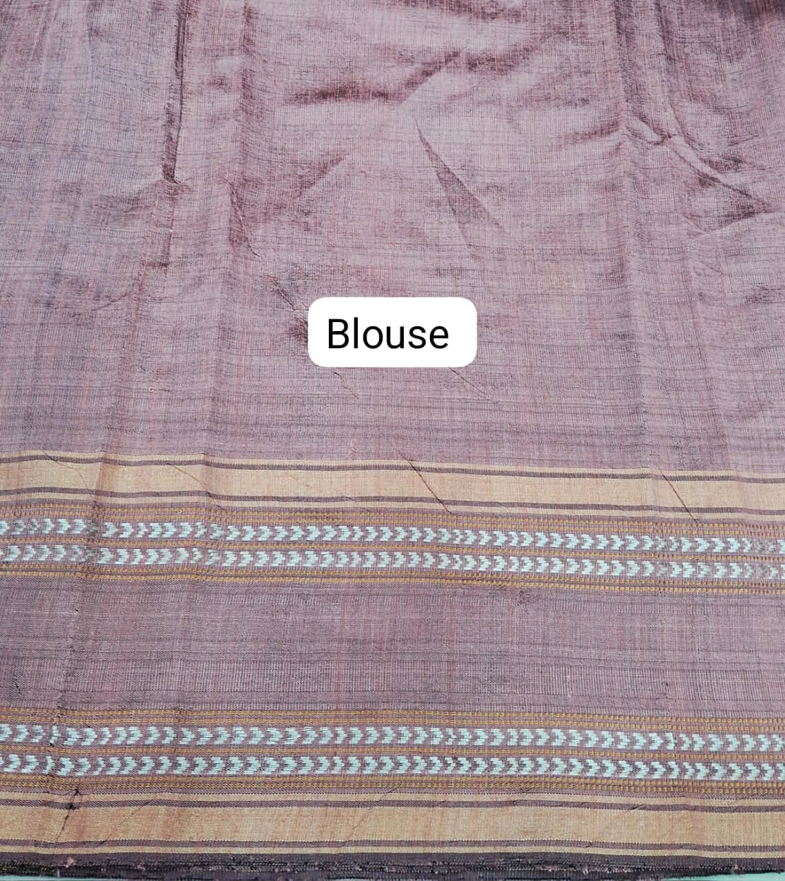 Navy Blue Khadhi Pure Pattu Saree blouse