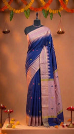 Navy Blue Khadhi Pure Pattu Saree