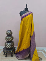 Mango Yellow Khadhi Pure Pattu Saree
