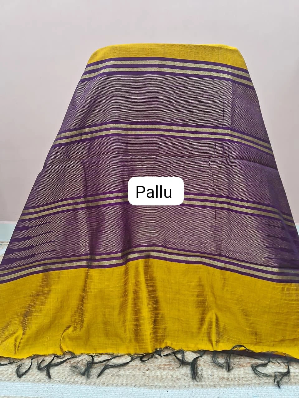 Mango Yellow Khadhi Pure Pattu Saree Pallu