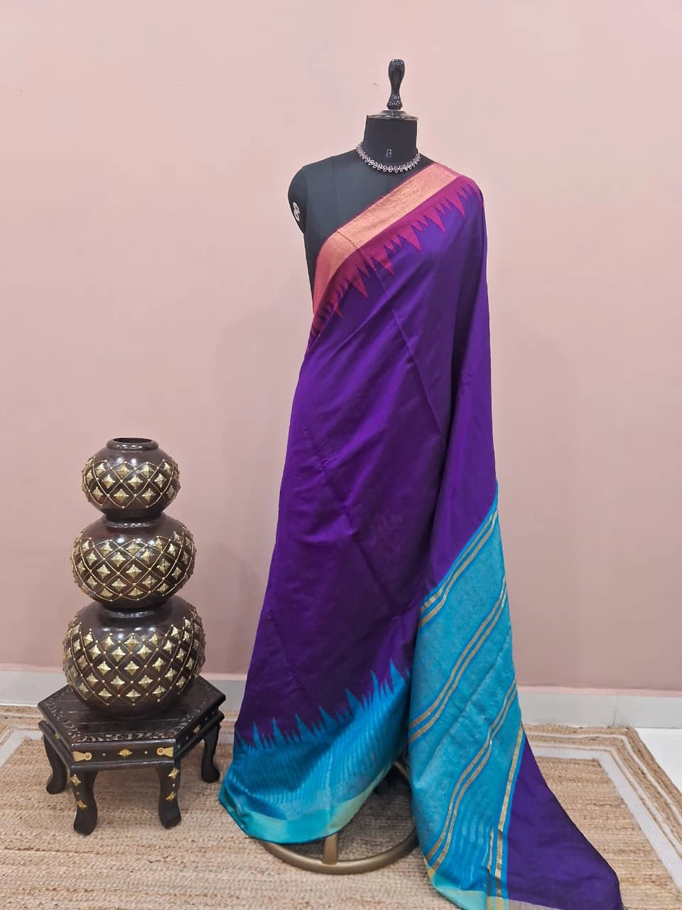 Purple Khadhi Pure Pattu Saree
