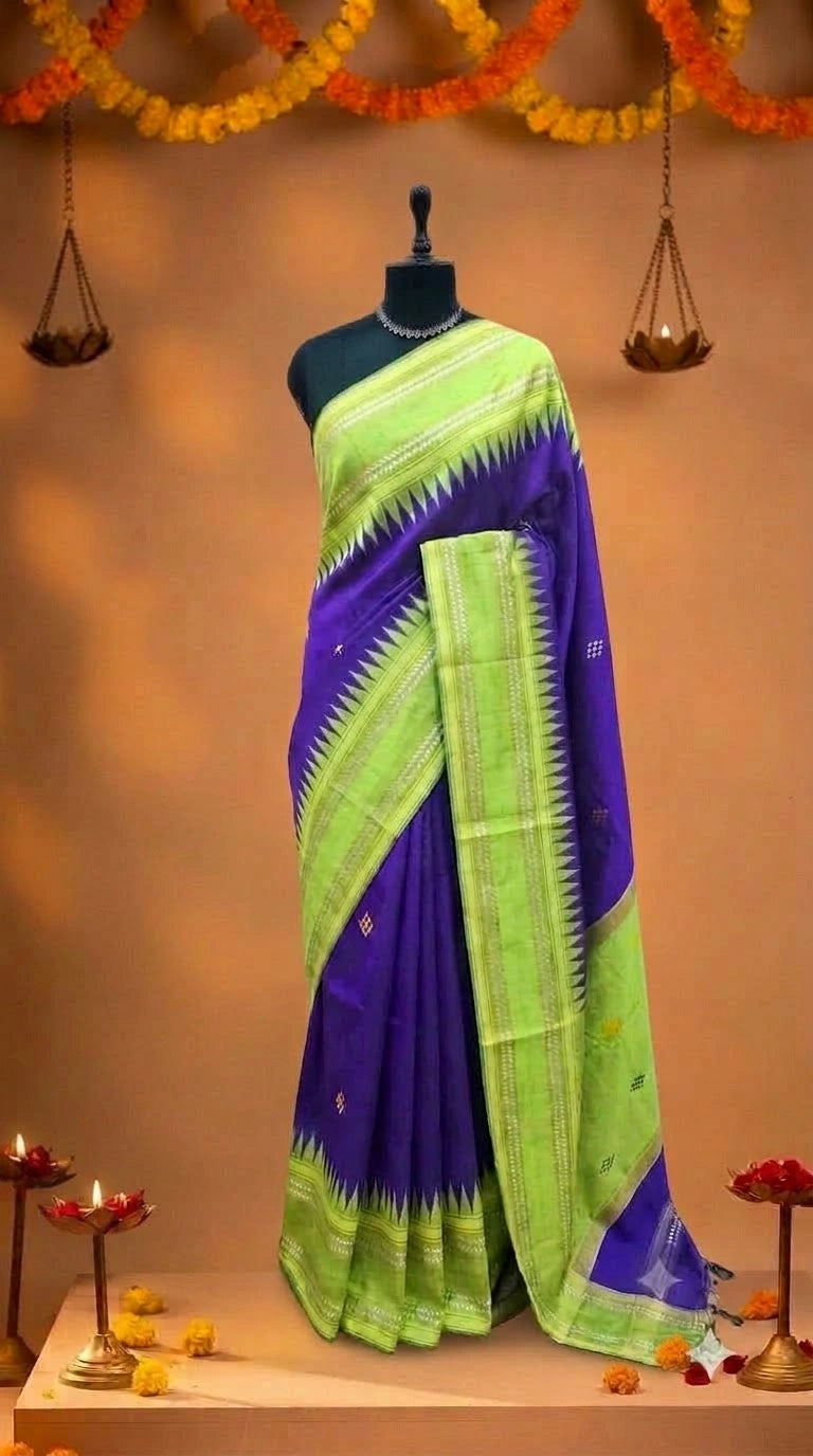 Navy Blue Khadhi Pure Pattu Saree