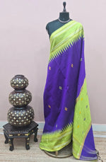 Navy Blue Khadhi Pure Pattu Saree